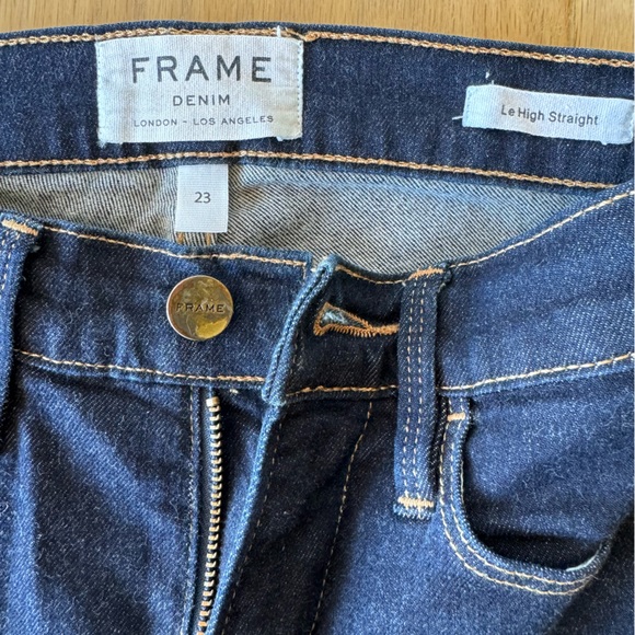 FRAME Le High Straight Blue Jeans 23 - Picture 4 of 11